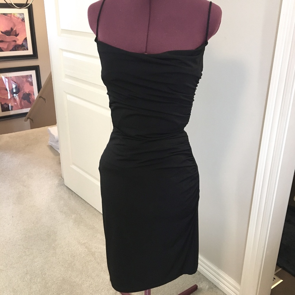 EUC David Meister Ruched Cocktail Dress - sz S